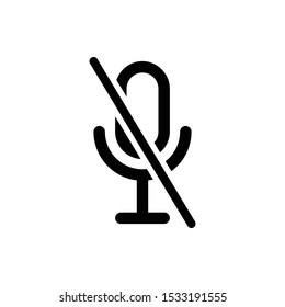 Microphone Off Symbol Icon Vector Illustration