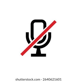 Microphone Off Symbol – Sound Silence UI Vector Illustration