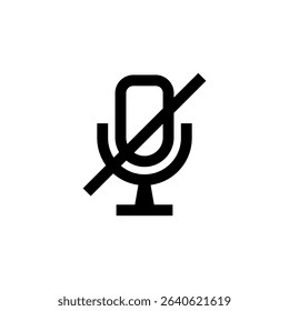 Microphone Off Symbol – Sound Silence UI Vector Illustration
