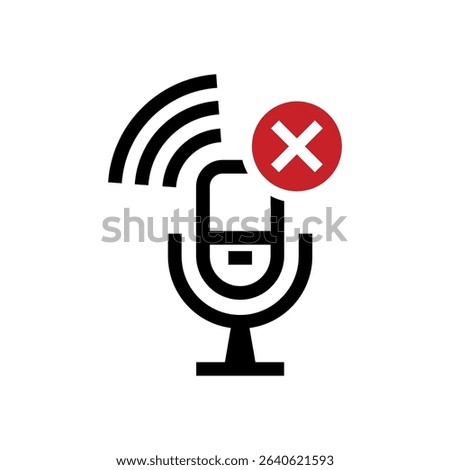 Microphone Off Symbol – Sound Silence UI Vector Illustration