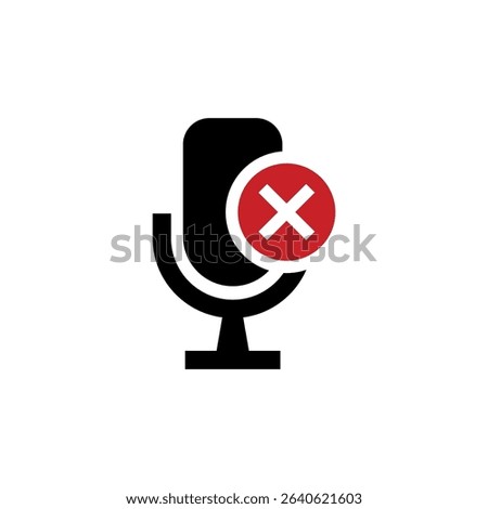 Microphone Off Symbol – Sound Silence UI Vector Illustration