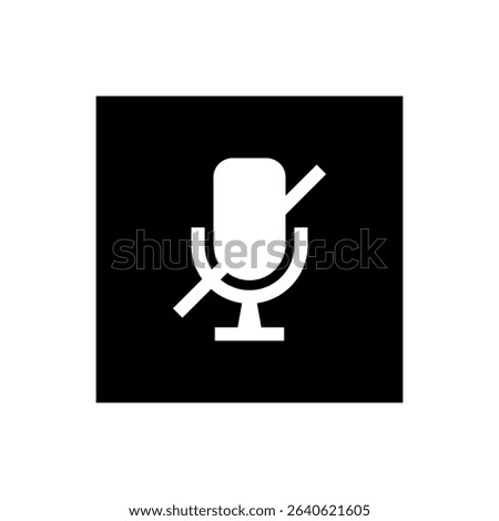 Microphone Off Symbol – Sound Silence UI Vector Illustration