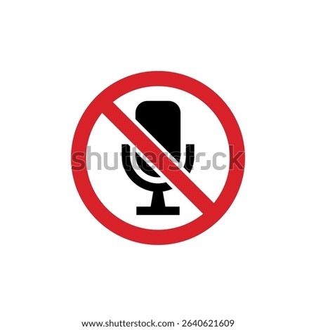 Microphone Off Symbol – Sound Silence UI Vector Illustration