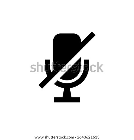 Microphone Off Symbol – Sound Silence UI Vector Illustration