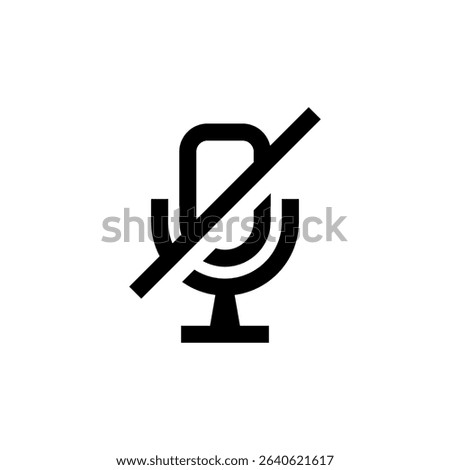 Microphone Off Symbol – Sound Silence UI Vector Illustration