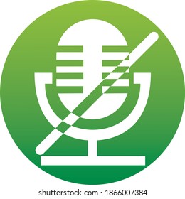 Mikrofon Aus im trendigen, flachen Stil einzeln auf weißem Hintergrund. Microphone Off Symbol für Ihr Web-Site-Design, Mikrofon Aus Logo, App, UI. Vektorgrafik, Mikrofon Aus Symbol eps10.