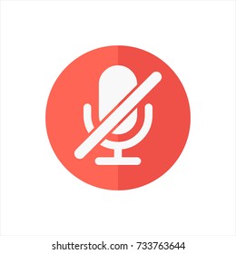 Microphone Off in trendy flat style isolated on white background. Microphone icon symbol for your web site design,Microphone logo, app, UI. Vector illustration, Microphone icon eps10. 