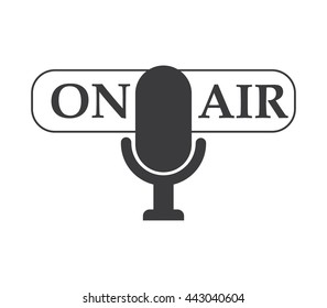 Microphone on air icon vector.  Live stream symbol. . Microphone symbol. Microphone sign. Vector illustration