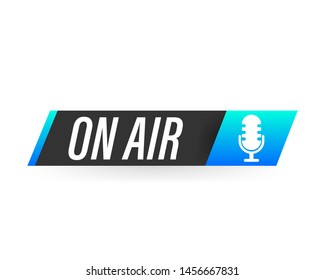 Microphone on air, vector eps10 illustration