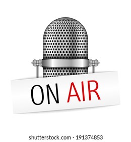 Microphone on air, vector eps10 illustration