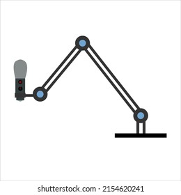 microphone on microphone holder on white backgraund