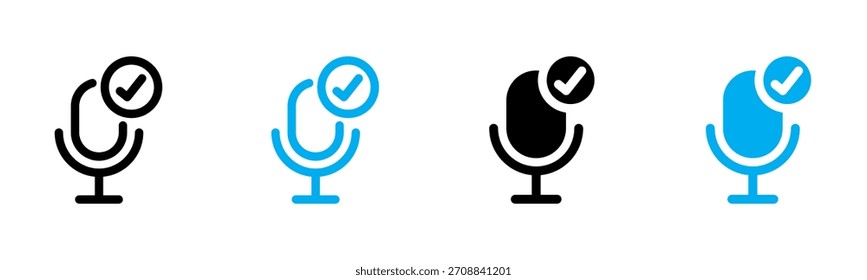 Micrófono en el icono de Ilustración vectorial de estilo múltiple