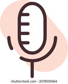 Micrófono encendido, ilustración, vector, en un fondo blanco.