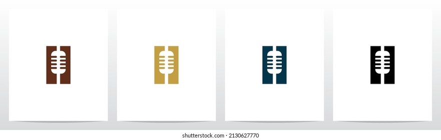 Microphone On Letter Logo Design H