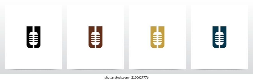 Microphone On Letter Logo Design U
