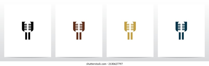 Mikrofon auf Buchstaben Logo Design Y