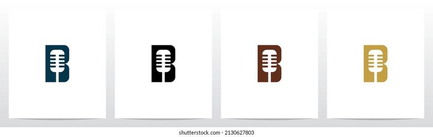 Microphone On Letter Logo Design B