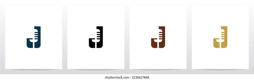 Microphone On Letter Logo Design J
