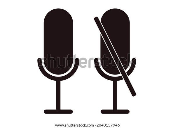 Microphone On Off Black Icon Stock Vector (Royalty Free) 2040157946 ...
