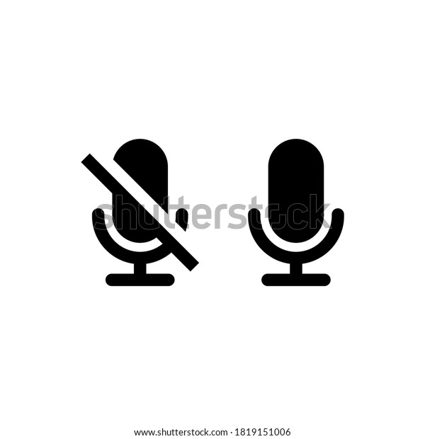 Microphone On Off Icon Black Vector Stock Vector (Royalty Free ...
