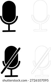 Icono de encendido y apagado del micrófono para el control de audio