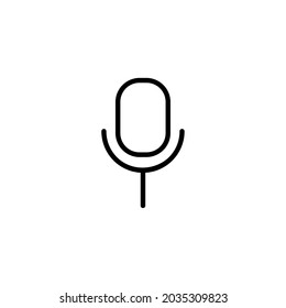 Microphone On Sound Technology Gadget Vector Logotipo Monoline Icono Símbolo para diseño gráfico UI UX o sitio web