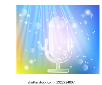 microphone on stage. Professional stand up theatre curtain broadcast mic concept