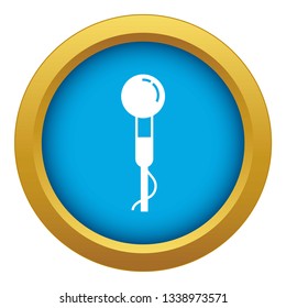 Microphone on stand icon blue vector isolated on white background for any design