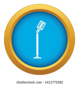 Microphone on stand icon blue vector isolated on white background for any design