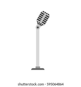 Microphone On Stand Icon Isolated On White Background Vector Illustration