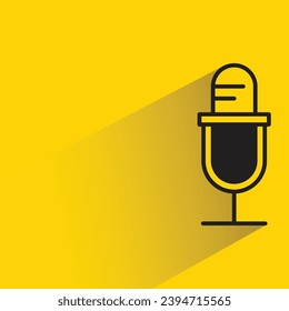 microphone on stand icon with shadow on yellow background