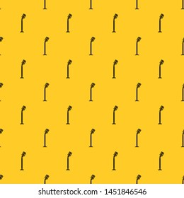 Microphone on stand pattern seamless vector repeat geometric yellow for any design