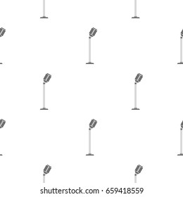 Microphone on stand pattern seamless flat style for web vector illustration