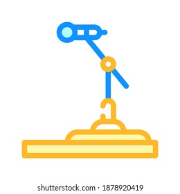 microphone on stand for speech toast color icon vector. microphone on stand for speech toast sign. isolated symbol illustration