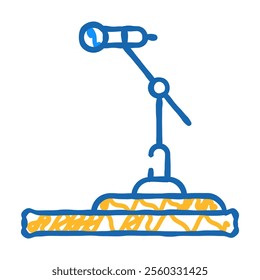 microphone on stand for speech toast doodle icon sketch vector. microphone on stand for speech toast sign. isolated symbol illustration