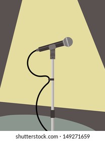 Microphone On Stand, Stage Light