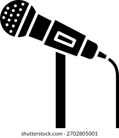 Mikrofon auf dem Ständer, Vektorsymbol