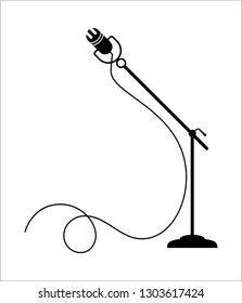 Ilustración del micrófono en el vector de base
