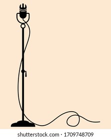 Microphone on Stand Vector Illustration