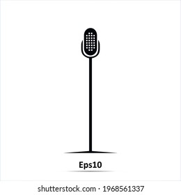Microphone on stand. Vector illustration. EPS10