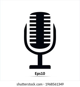 Microphone on stand. Vector illustration. EPS10