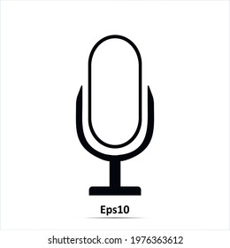 Microphone on stand. Vector illustration. EPS10
