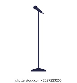 Microphone on a stand. Vector illustration of a professional audio equipment. Music, podcast, and recording design