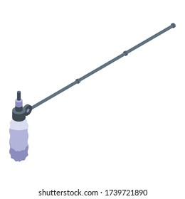 Microphone on stick icon. Isometric of microphone on stick vector icon for web design isolated on white background