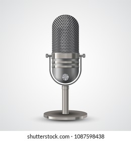 Microphone on white background