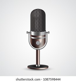 Microphone on white background