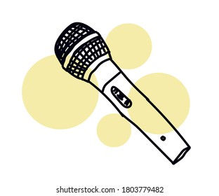 Microphone on a white background. Sketch. Vector illustration.