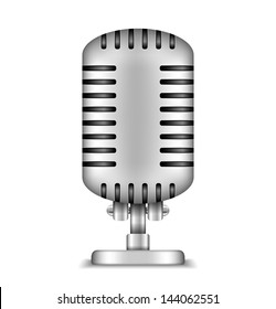 Microphone on white background, vector eps10 illustration