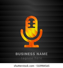 Microphone Orange, Yellow and Black silk fashion premium icon / Logo