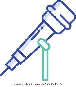 Microphone outline color vector illustration